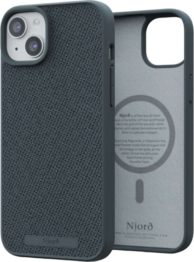 Чохол-накладка Njord Fabric MagSafe Case Dark Grey для iPhone 15 Plus